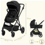 Jikel - City Flex 2-In 1 Convertible Stroller   Midnight Black